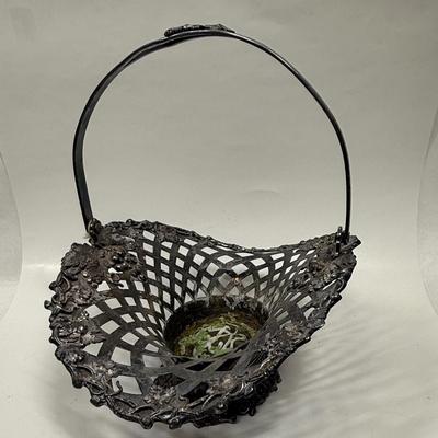 Vintage Silverplate Lattice Bride's Basket Meriden Rogers 2039 USA