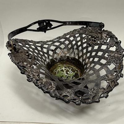Vintage Silverplate Lattice Bride's Basket Meriden Rogers 2039 USA