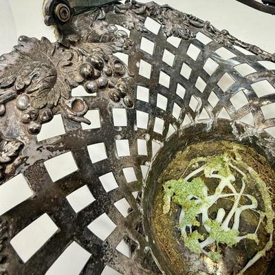 Vintage Silverplate Lattice Bride's Basket Meriden Rogers 2039 USA