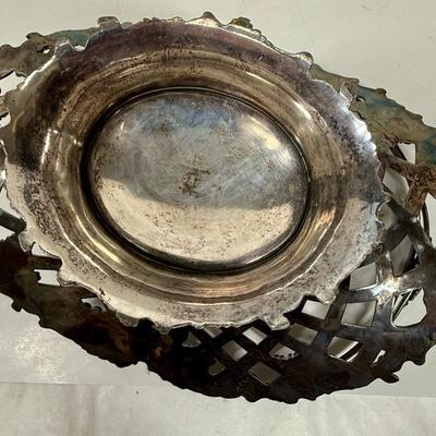 Vintage Silverplate Lattice Bride's Basket Meriden Rogers 2039 USA