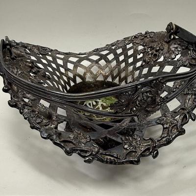 Vintage Silverplate Lattice Bride's Basket Meriden Rogers 2039 USA