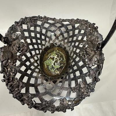 Vintage Silverplate Lattice Bride's Basket Meriden Rogers 2039 USA