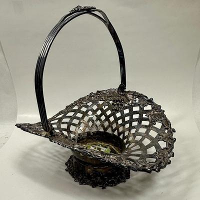 Vintage Silverplate Lattice Bride's Basket Meriden Rogers 2039 USA