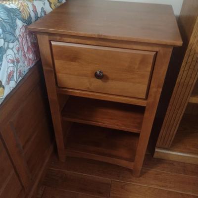 Wood Finish Bedside Stand with Single Drawer Choice B