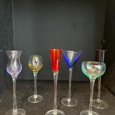 Vintage long-stemmed liquor glasses