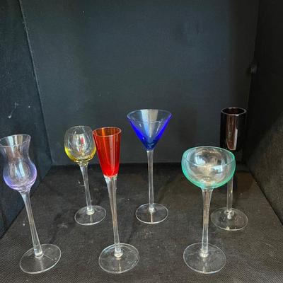 Vintage long-stemmed liquor glasses