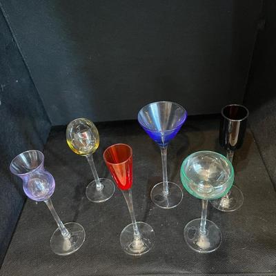 Vintage long-stemmed liquor glasses