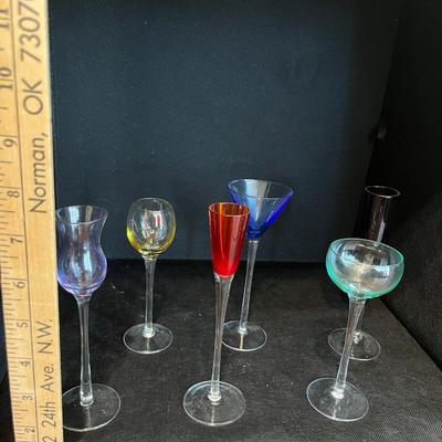 Vintage long-stemmed liquor glasses
