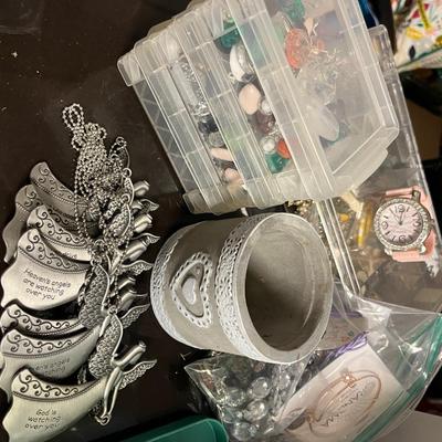 Mixed lot of crafts, jewelry, and more