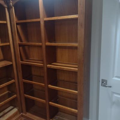 Solid Wood Lighted Bookcase with Adjustable Shelving Choice B
