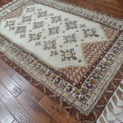 Vintage Moroccan Handcrafted Tribal Wool Rug