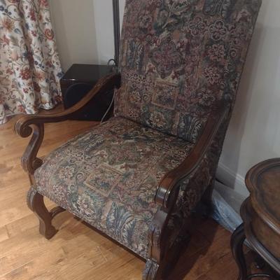 Thomasville Wood Framed Upholstered Armchair