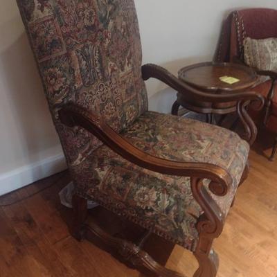 Thomasville Wood Framed Upholstered Armchair