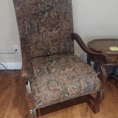 Thomasville Wood Framed Upholstered Armchair
