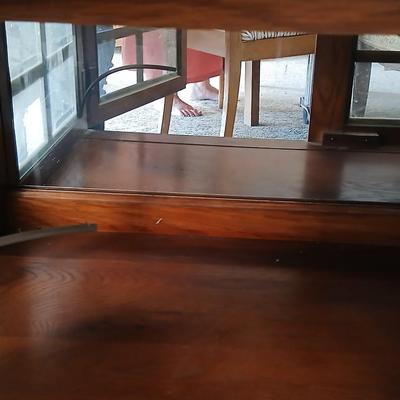 Glass-Top Wooden Console / Display Cabinet with Glass Doors Display Cabinet