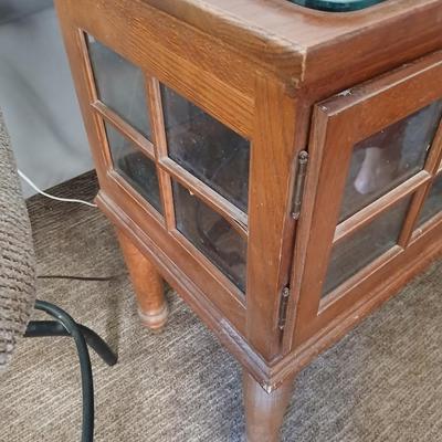 Glass-Top Wooden Console / Display Cabinet with Glass Doors Display Cabinet
