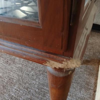 Glass-Top Wooden Console / Display Cabinet with Glass Doors Display Cabinet