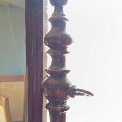 Antique Wooden Walnut Dresser with Ornate carved Mirror Swivel Mirror – 3 Drawers