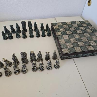 Aztec/Mayan-Themed Chess Set in Decorative Box
