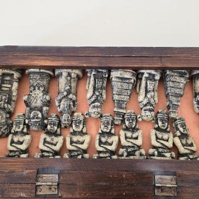 Aztec/Mayan-Themed Chess Set in Decorative Box