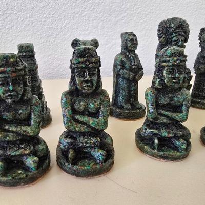 Aztec/Mayan-Themed Chess Set in Decorative Box