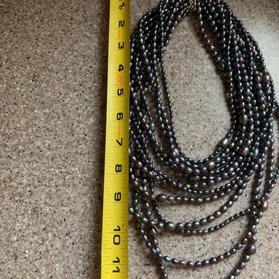 Ross-Simmons Graduated Black Freshwater Pearls