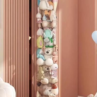 Pink Premium Stuffed Animal Storage Tube, Plush Toy Organizer, Clear Bucket with Zipper for Children's Toy Storage w/Lid