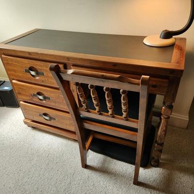 Young Hinkle Ships Ahoy Solid Wood Desk & Chair 46x18x30 knee hole 21