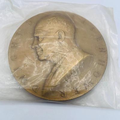 LOT 298: Collection of Six (6) Bronze Medals/Tokens - Dwight Eisenhower (2), George Bush, Robert F Kennedy, Nelson Rockefeller, and...