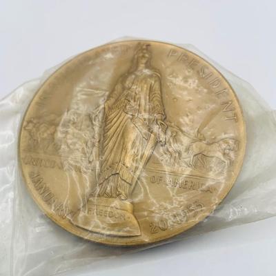 LOT 298: Collection of Six (6) Bronze Medals/Tokens - Dwight Eisenhower (2), George Bush, Robert F Kennedy, Nelson Rockefeller, and...