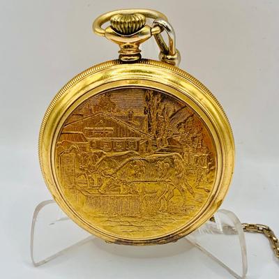 LOT 299: Vintage Arnex Swiss Pocket Watch with Chain