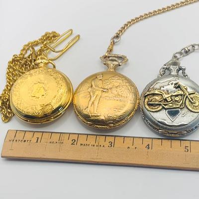 LOT 300: Collection of Vintage Pockets Watches by Benus, Rene Pavot, & Majestron and Vintage Large Sportsman Lighter from Japan