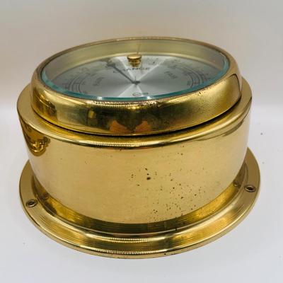 LOT 303: Set of Two (2) Barigo Brass Nautical Barometers with Original Boxes