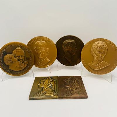 LOT 304: Collection of Six (6) Bronze Medals and Medallions Featuring Notable Women and More