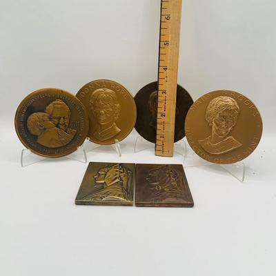 LOT 304: Collection of Six (6) Bronze Medals and Medallions Featuring Notable Women and More