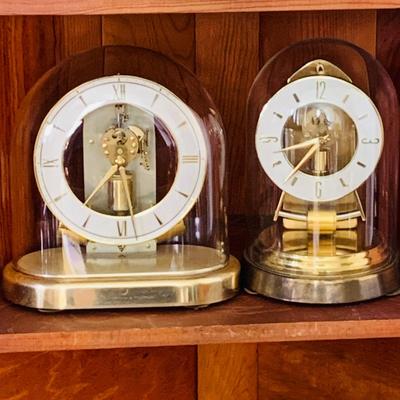 LOT 306: Set of 2 Brass Art Deco Clocks