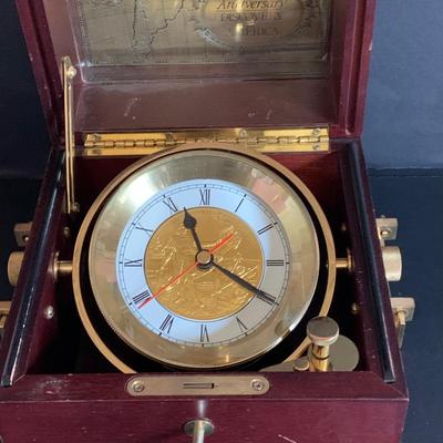 LOT 307: Franklin Mint Christopher Columbus 500 Anniversary Chronometer and Bronze Columbus Medal