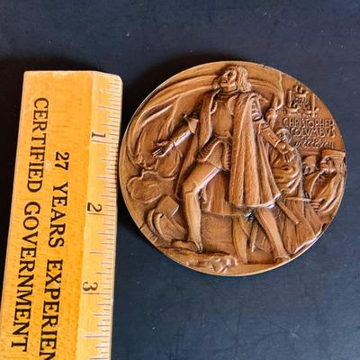 LOT 307: Franklin Mint Christopher Columbus 500 Anniversary Chronometer and Bronze Columbus Medal