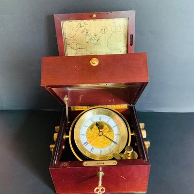 LOT 307: Franklin Mint Christopher Columbus 500 Anniversary Chronometer and Bronze Columbus Medal