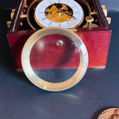 LOT 307: Franklin Mint Christopher Columbus 500 Anniversary Chronometer and Bronze Columbus Medal