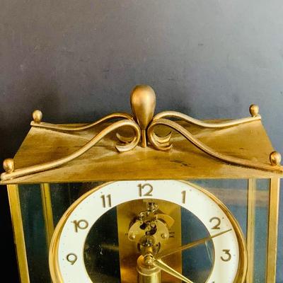 LOT 308: Vintage Junghans Brass Clock