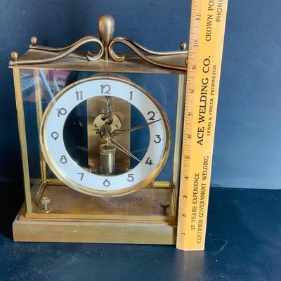 LOT 308: Vintage Junghans Brass Clock