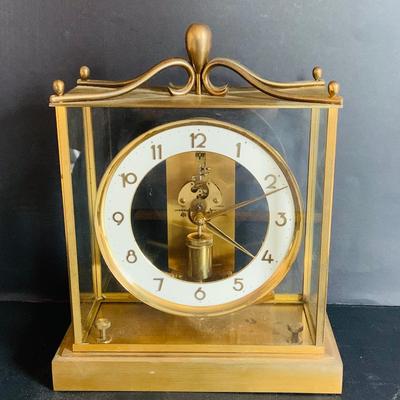 LOT 308: Vintage Junghans Brass Clock