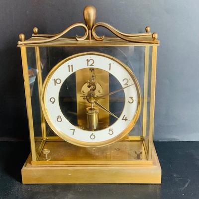 LOT 308: Vintage Junghans Brass Clock