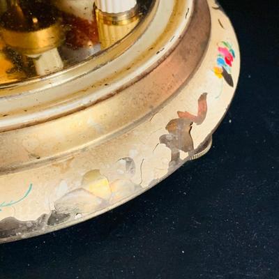 LOT 309: German Kern Anniversary Clock with Enamel Face and Base with Porcelain Figures and Vintage 8 Day Clock with German Figures on...