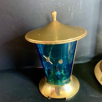 LOT 309: German Kern Anniversary Clock with Enamel Face and Base with Porcelain Figures and Vintage 8 Day Clock with German Figures on...