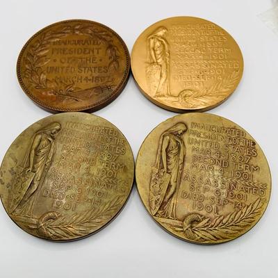 LOT 310: Collection of Six (6) Bronze Medal with US Presidents Willam McKinley, Grover Cleveland and Woodrow Wilson