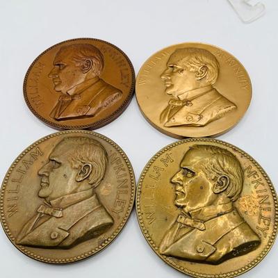 LOT 310: Collection of Six (6) Bronze Medal with US Presidents Willam McKinley, Grover Cleveland and Woodrow Wilson
