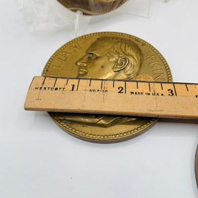 LOT 310: Collection of Six (6) Bronze Medal with US Presidents Willam McKinley, Grover Cleveland and Woodrow Wilson