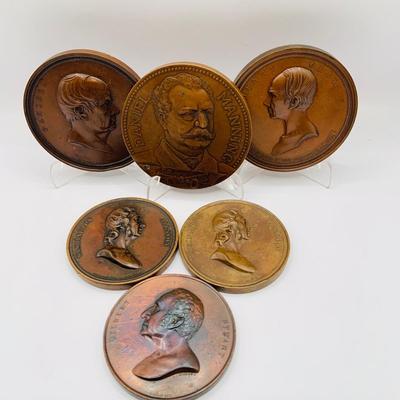 LOT 311: Assortment of Six (6) Bronze Medals/ Tokens
